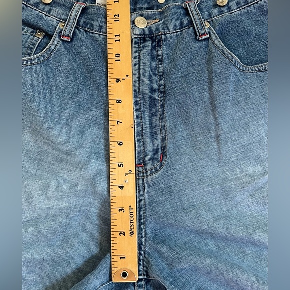 Vintage 90s Jeans Blue Asphalt High Rise Wide Leg Size 11 - Picture 8 of 13